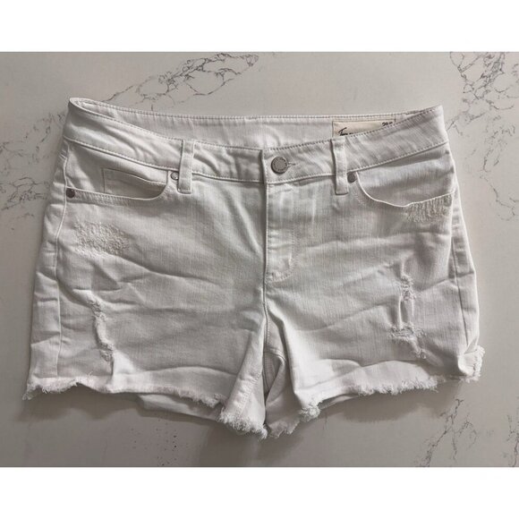Two by Vince Camuto White Denim Jean Shorts Women’s Size 28 (6) Raw Hem Cutoff - Picture 1 of 11